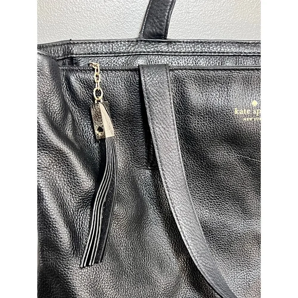 Kate Spade New‎ York Jana Tote Saffiano Leather Handbag Black K8150 Black Zipper